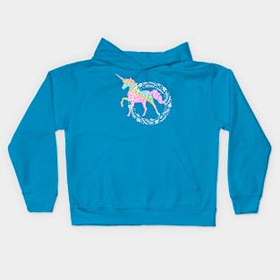 Sparkle rainbow unicorn white holiday wreath Kids Hoodie